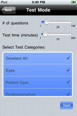 Sample View of CEN Exam Prep Test Mode