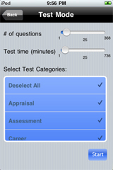 Sample View of NCE Counselor Exam Prep Test Mode