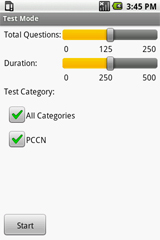 Sample View of PCCN Exam Prep Test Mode