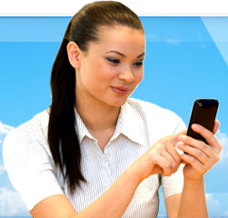 Girl Using iPhone App